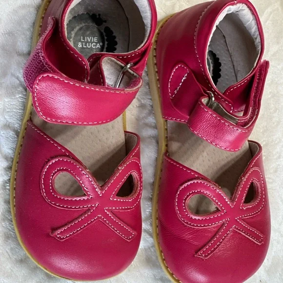 Livie & Luca Light Pink Leather Petals Dress Shoes with Strap Size 10 - Picture 2 of 5